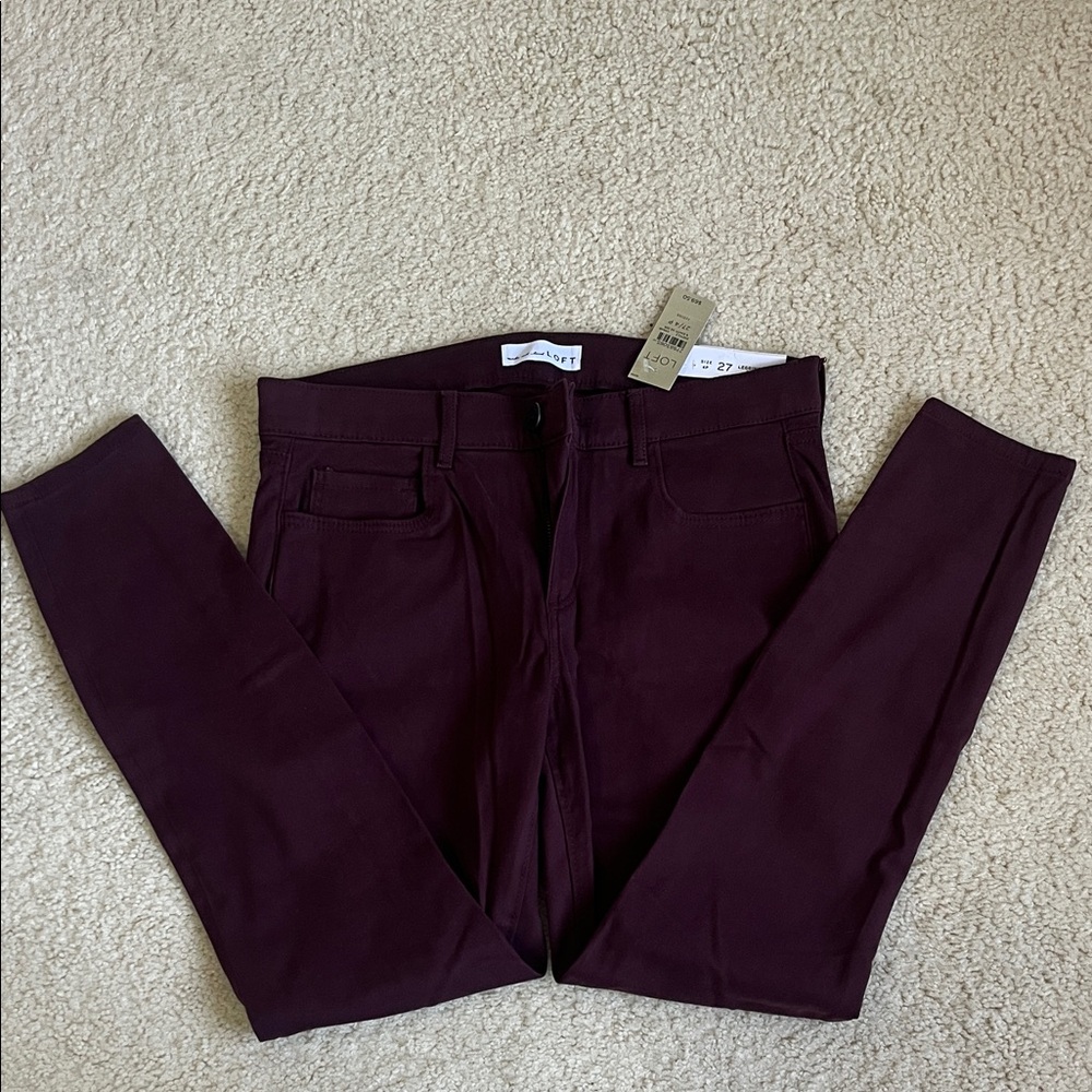LOFT Women's PETITE Deep Purple Skinny Jeans/Leggings